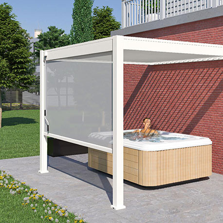 Pergola Bioclimatique X M Store M Adoss E En Alu Blanc